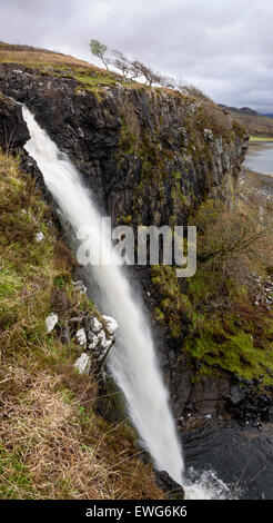 EAS Fors Wasserfall in der Nähe von Ulva Fähre, Isle of Mull, Hebriden, Argyll and Bute, Scotland Stockfoto