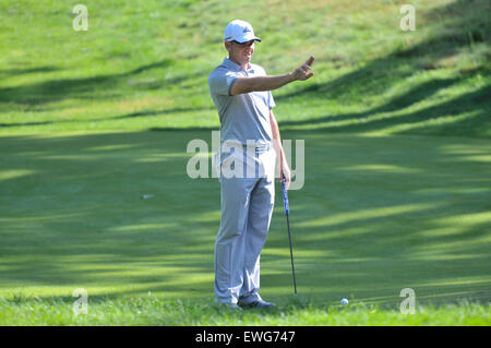 Cromwell, Connecticut, USA. 25. Juni 2015. Sergio Garcia in Aktion während der Reisende Golfmeisterschaft TPC River Highlands, Cromwell, Connecticut. Gregory Vasil/Cal Sport Media/Alamy Live-Nachrichten Stockfoto