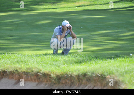 Cromwell, Connecticut, USA. 25. Juni 2015. Sergio Garcia in Aktion während der Reisende Golfmeisterschaft TPC River Highlands, Cromwell, Connecticut. Gregory Vasil/Cal Sport Media/Alamy Live-Nachrichten Stockfoto