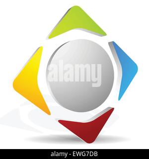 Allgemeines Symbol mit 4-Wege-Pfeilen. Bearbeitbare Vektorgrafiken. Stock Vektor