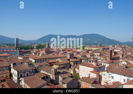 Blick über die Altstadt von Lucca, Toskana Italien Stockfoto