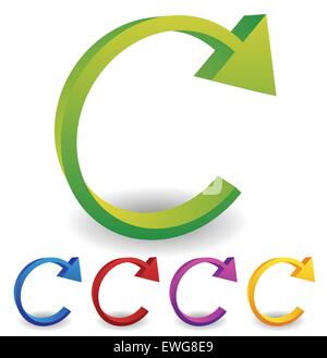 Pfeil-Element für Zirkulation, Schleife, Neustart Konzepte, Vektor. Stock Vektor