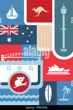 Illustrative Montage aus Australien Sehenswürdigkeiten Stockfoto