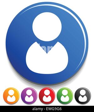 Charakter, Benutzersymbol mit verschiedenen Farben enthalten Stock Vektor