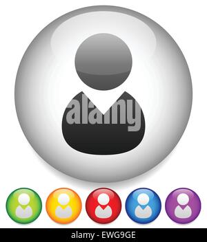 Charakter, Benutzersymbol mit verschiedenen Farben enthalten Stock Vektor