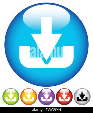 Herunterladen Sie Taste oder Symbol mit Pfeil auf eine Festplatte... 10 EPS-Vektor-illustration Stock Vektor