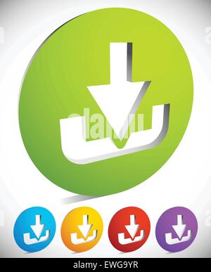 Herunterladen Sie Taste oder Symbol mit Pfeil auf eine Festplatte... 10 EPS-Vektor-illustration Stock Vektor