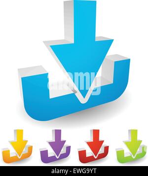 Herunterladen Sie Taste oder Symbol mit Pfeil auf eine Festplatte... 10 EPS-Vektor-illustration Stock Vektor