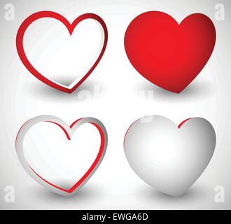 Vektorgrafiken mit roten Herzen. EPS-10. Stock Vektor