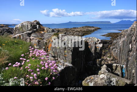 Insel Eigg von Arisaig in den schottischen Highlands. Stockfoto