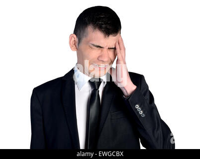 Isolierte traurige Geschäft Mann closeup Stockfoto