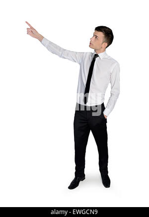 Isolierte junger Geschäftsmann zeigen Stockfoto