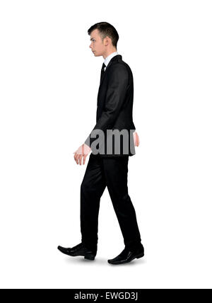 Business-Mann zu Fuß Seite isoliert Stockfoto