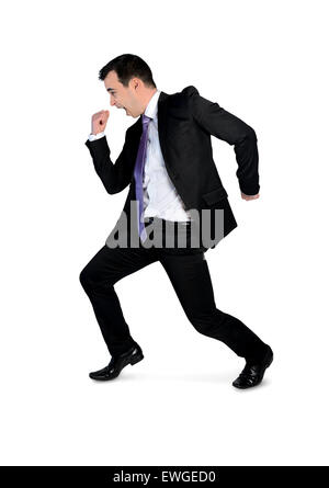 Isolierte Geschäft Mann Sieger Tanz Stockfoto
