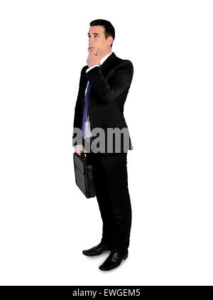 Isolierte Geschäftslösung Mann denken Stockfoto