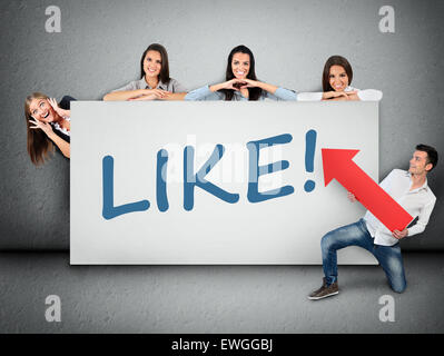 Wie Word schreiben auf weiße Fahne Stockfoto