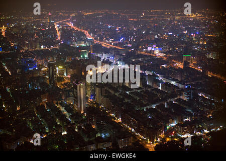 Ansicht von Taipeh aus dem 88. Stockwerk des Taipei 101. Stockfoto