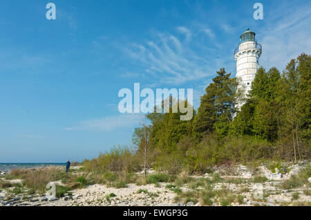 Cana-Insel-Leuchtturm, Baileys Harbor, Door County, Wisconsin automatisiert etablierten 1869, 1944 Stockfoto