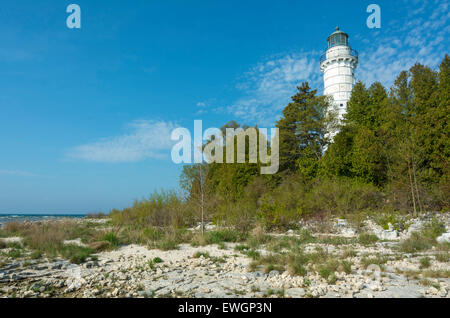 Cana-Insel-Leuchtturm, Baileys Harbor, Door County, Wisconsin automatisiert etablierten 1869, 1944 Stockfoto