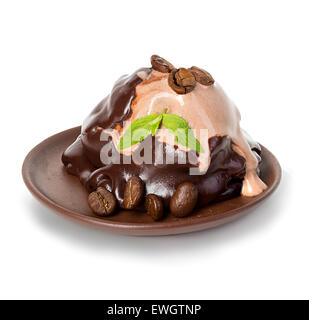 Schokolade Eis isoliert Stockfoto