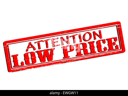 Stempel mit Text Aufmerksamkeit niedrigen Preis innen, Abbildung Stockfoto