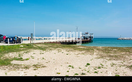 Wisconsin, Door County, Northport, Autofähre nach Washington Island Stockfoto