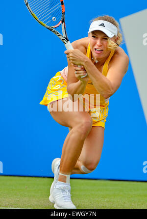 Caroline Wozniacki (Dänemark) spielen die Aegon International bei Eastbourne, 2015 Stockfoto