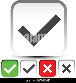 Häkchen und Kreuze Stock Vektor