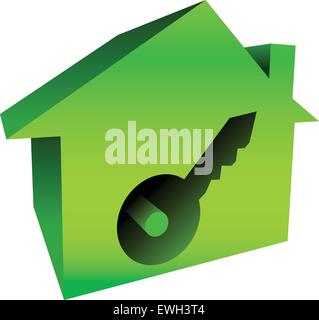 Helles Haus Grafiken mit Schlüsselloch Stock Vektor
