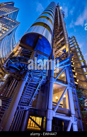 Die Lloyd-Gebäude (manchmal bekannt als das Inside-Out-Gebäude) ist die Heimat von der Versicherungseinrichtung Lloyd es Of London. Stockfoto