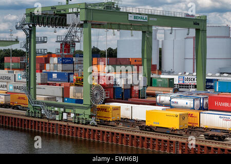 Berlin, Deutschland, mit Blick auf den Container terminal Westhafen Stockfoto