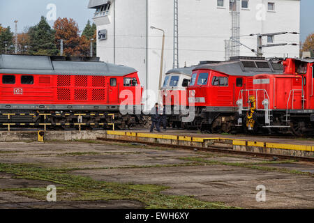 Neuseddin, Deutschland, Diesel vor DB Werk Seddin Stockfoto