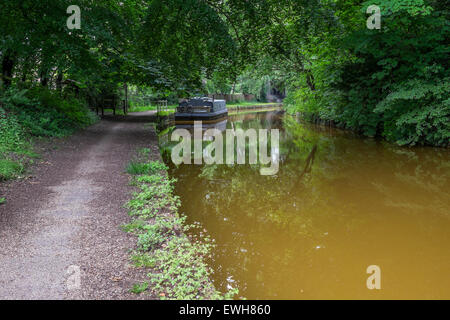 Ein Ankern Grachtenboot auf der Bridgewater Canal Stockfoto