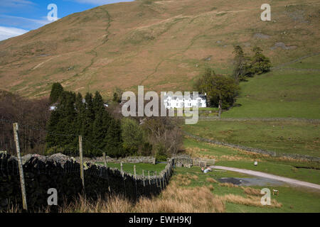 Traditionelles Bauernhaus aus Stein bei Howtown, Ullswater, Cumbria, England, UK Stockfoto