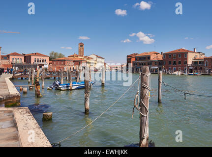 Murano Insel Kanal Szene, Lagune, Veneto, Italien, Europa. Stockfoto