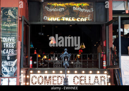 Olive Tree Cafe und Comedy Cellar. Greenwich Village. Manhattan. New York. NEW YORK CITY, USA. Stockfoto