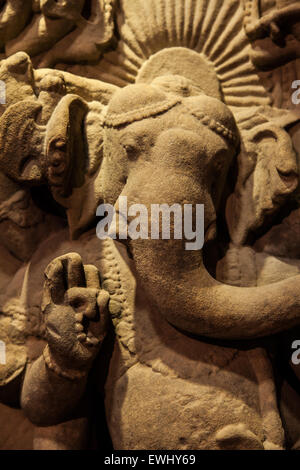 Detail des Ganesha Statue, Nord-Indien, 7. / 8. Jahrhundert n. Chr., Sandstein Stockfoto