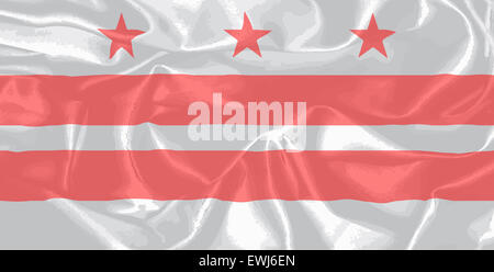 Die Washington DC Staatsflagge in rot und weiß Stockfoto