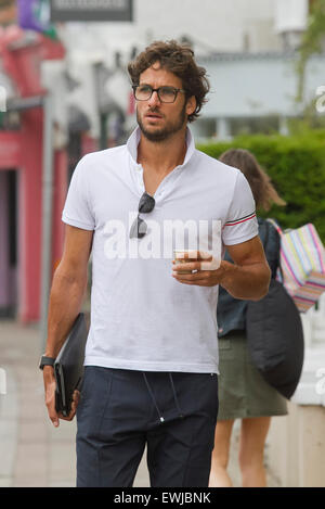 Wimbledon London, UK. 27. Juni 2015.  Spanische Profi-Spieler Feliciano Lopez in Wimbledon gesichtet, wie der Countdown bis zum Beginn des Wimbledon Tennis Championships 2015 am Juni 29 Credit beginnt: Amer Ghazzal/Alamy Live-Nachrichten Stockfoto