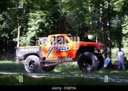 Goodwood, West Sussex, UK. 27. Juni 2015. Forrest Rallye-Bühne beim Goodwood Festival of Speed, Goodwood, UK, 27. Juni 2015 Credit: Rallye-Pics.com/Alamy Live News Stockfoto