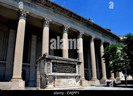 New Haven, Connecticut: World War I Memorial zu gefallen, Yale-Absolventen und der Yale University-Speisesaal Stockfoto