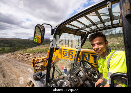 Die Bauarbeiten auf dem Scandale Beck hydro Schema oben, Ambleside im Lake District, UK. Das Schema wird von Ellergreen betrieben und Whn fertig generiert 900 Kw von sauberen Strom. Stockfoto