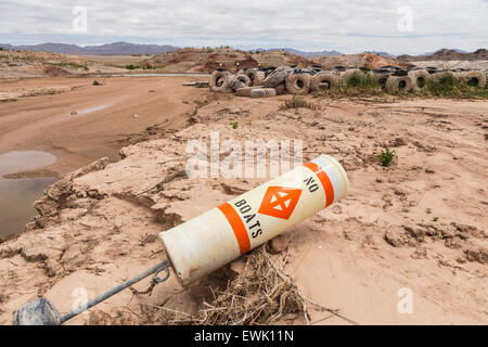 Historischen niedrigen See Ebenen am Lake Mead Echo Bay in Southern Nevada. Stockfoto