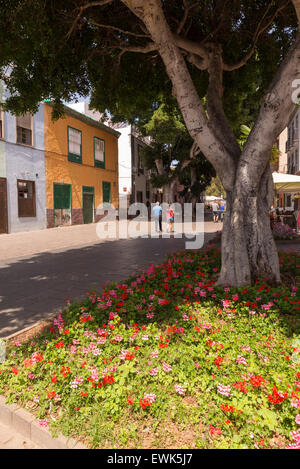 SANTA CRUZ, Teneriffa, Spanien - 21. Juni 2015: Innenstadt-Straße in Santa Cruz, der Hauptstadt von Teneriffa Stockfoto