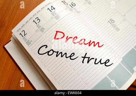 Business-Notizblock auf hölzerne Tabelle und Text-Konzept Stockfoto