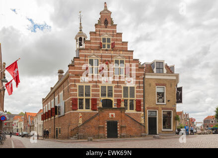 Blick auf das Rathaus Oudewater, aus dem Jahre 1588 in der Provinz Utrecht, Niederlande. Stockfoto