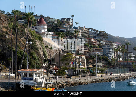 Avalon-Hafen auf der Insel Catalina, vor der kalifornischen Küste. Stockfoto