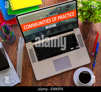 Communities of Practice. Arbeiten Online Konzept. Stockfoto