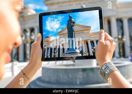 Fotografiert von Maria Teresa Denkmal in Skopje Stockfoto