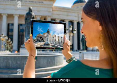 Fotografiert von Maria Teresa Denkmal in Skopje Stockfoto